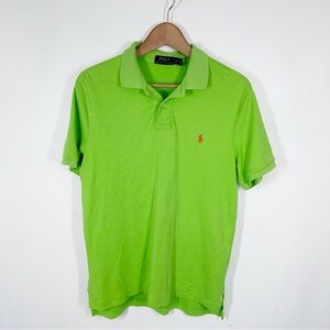 Polo Ralph Lauren Men’s Lime Green Knit Polo Short Size Large Soft 100% Cotton